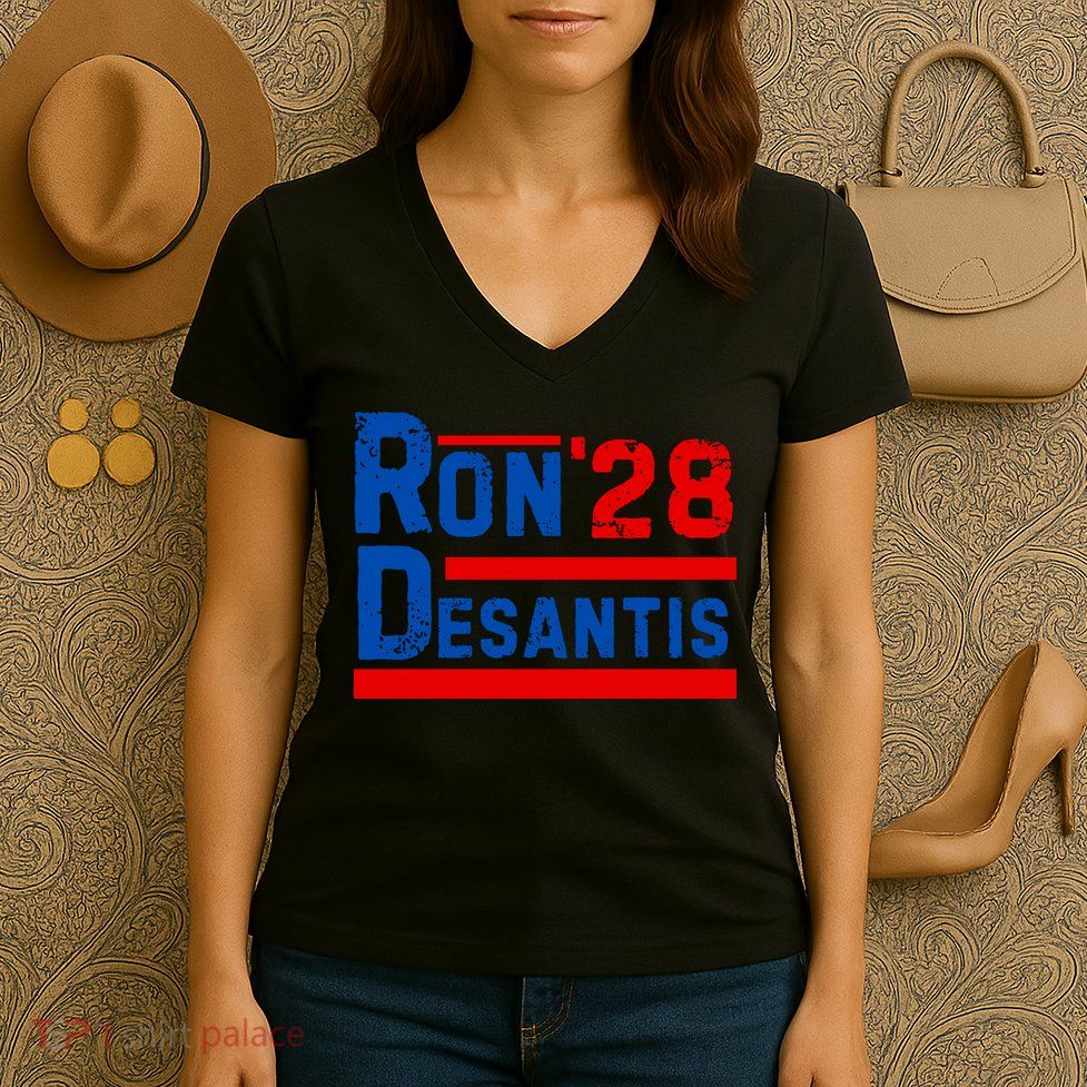 Desantis 2028 Ron Desantis 2028 President Election Retro Women's V-Neck T-Shirt