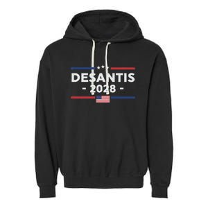 Desantis 2028 Ron Desantis 2028 President Election Us Flag Garment-Dyed Fleece Hoodie