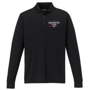 Desantis 2028 Ron Desantis 2028 President Election Us Flag Performance Long Sleeve Polo