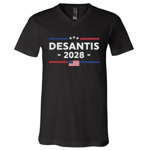 Desantis 2028 Ron Desantis 2028 President Election Us Flag V-Neck T-Shirt