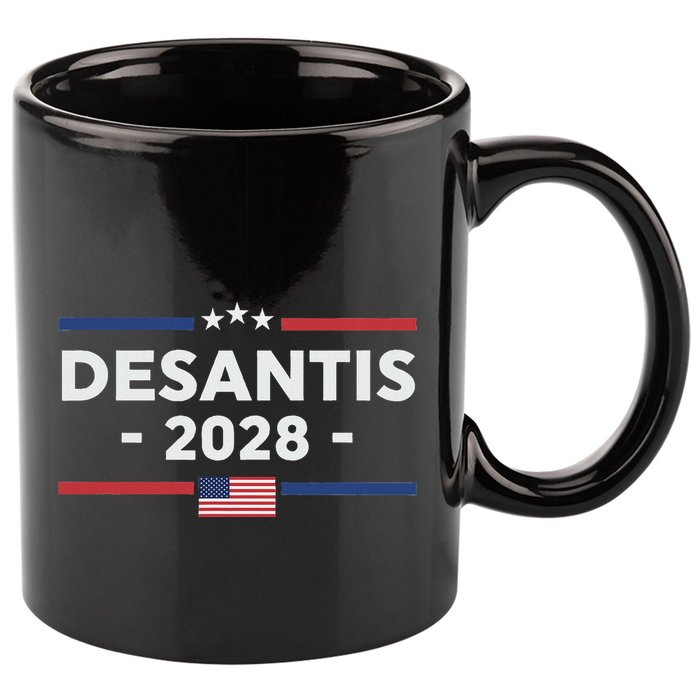 Desantis 2028 Ron Desantis 2028 President Election Us Flag 11oz C Handle Ceramic Mug