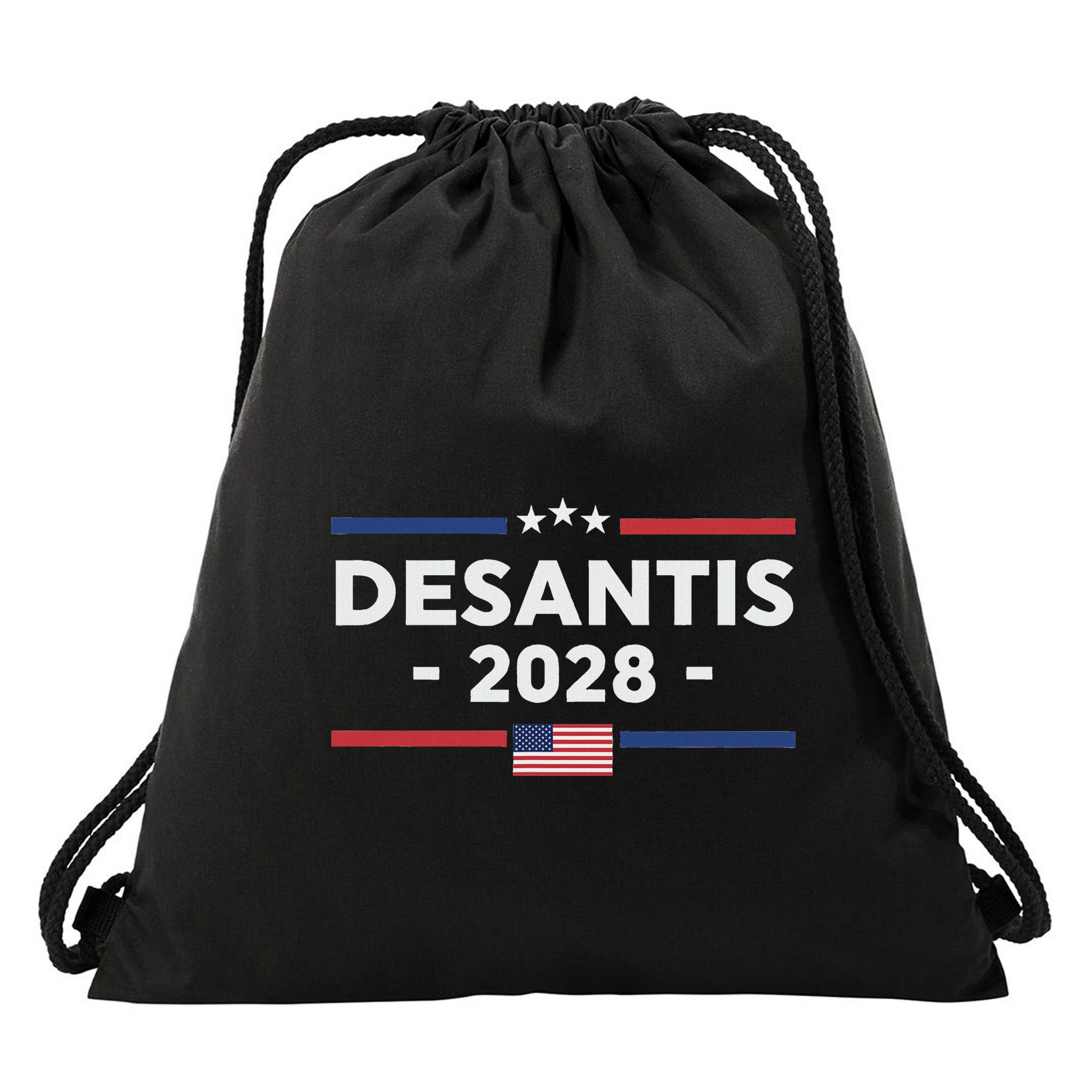 Desantis 2028 Ron Desantis 2028 President Election Us Flag Drawstring Bag