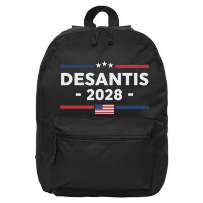 Desantis 2028 Ron Desantis 2028 President Election Us Flag 16 in Basic Backpack