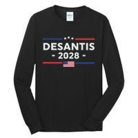 Desantis 2028 Ron Desantis 2028 President Election Us Flag Tall Long Sleeve T-Shirt