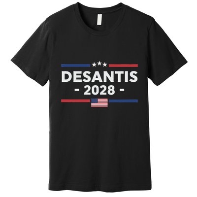 Desantis 2028 Ron Desantis 2028 President Election Us Flag Premium T-Shirt