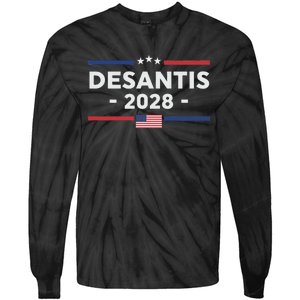 Desantis 2028 Ron Desantis 2028 President Election Us Flag Tie-Dye Long Sleeve Shirt