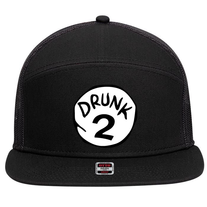 Drunk 2 St Patrick Day Funny Drunk Beer Pong Drunk 2 7 Panel Mesh Trucker Snapback Hat