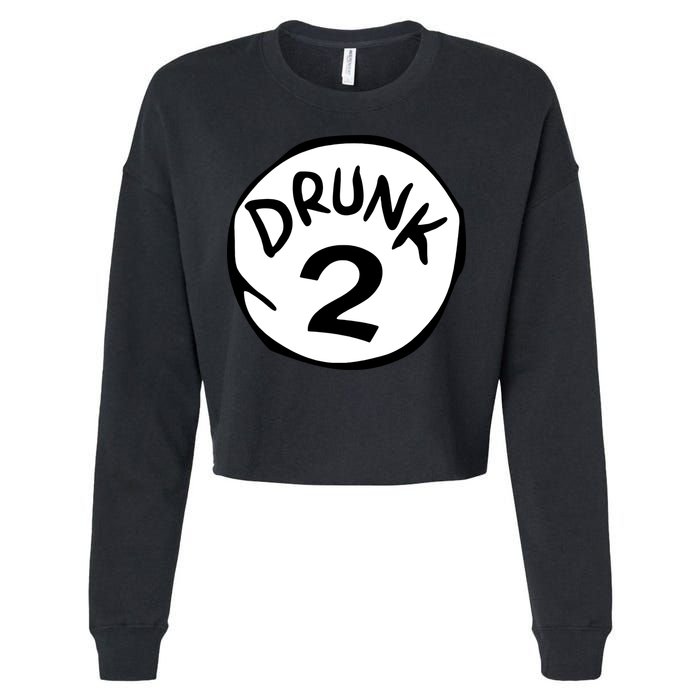 Drunk 2 St Patrick Day Funny Drunk Beer Pong Drunk 2 Cropped Pullover Crew