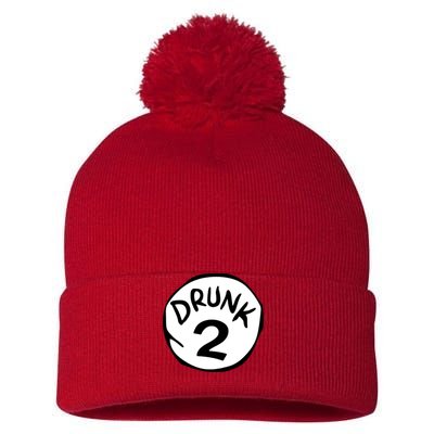 Drunk 2 St Patrick Day Funny Drunk Beer Pong Drunk 2 Pom Pom 12in Knit Beanie