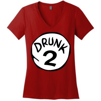 Drunk 2 St Patrick Day Funny Drunk Beer Pong Drunk 2 Women's V-Neck T-Shirt