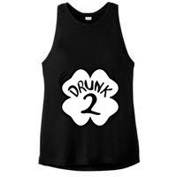 Drunk 2 St Pattys Day Green Tee Drinking Team Group Matching Ladies PosiCharge Tri-Blend Wicking Tank