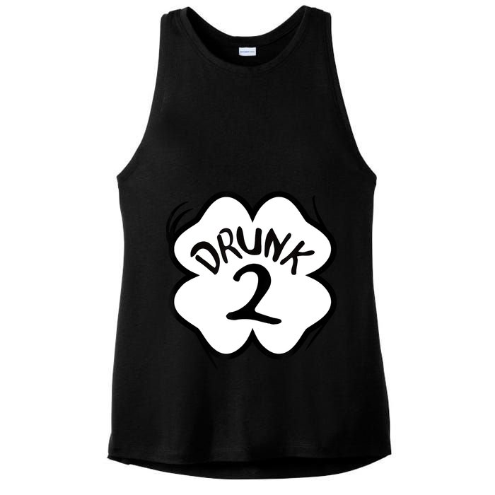 Drunk 2 St Pattys Day Green Tee Drinking Team Group Matching Ladies PosiCharge Tri-Blend Wicking Tank