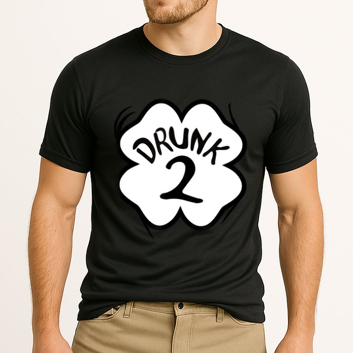 Drunk 2 St Pattys Day Green Tee Drinking Team Group Matching Performance Shirt