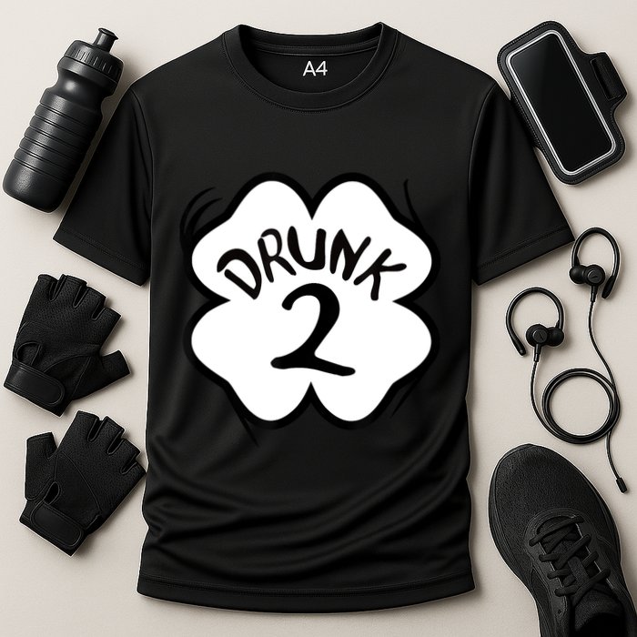 Drunk 2 St Pattys Day Green Tee Drinking Team Group Matching Performance Shirt
