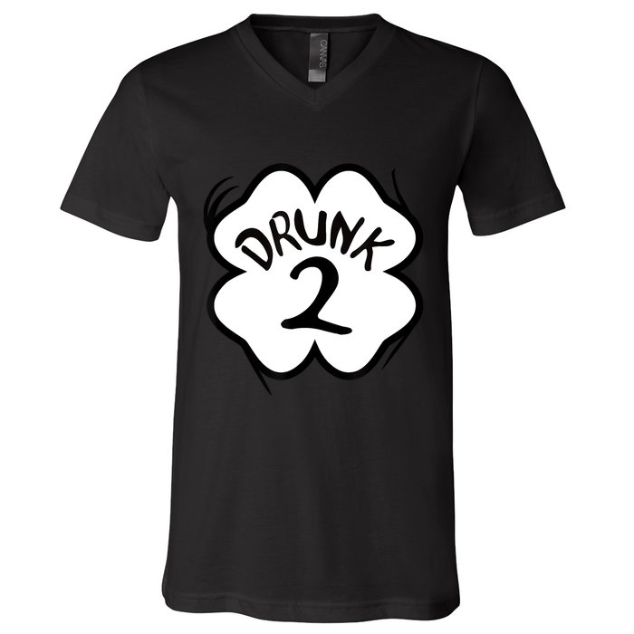 Drunk 2 St Pattys Day Green Tee Drinking Team Group Matching V-Neck T-Shirt