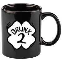 Drunk 2 St Pattys Day Green Tee Drinking Team Group Matching 11oz C Handle Ceramic Mug