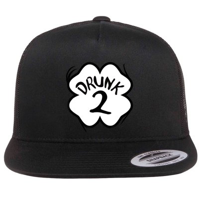 Drunk 2 St Pattys Day Green Tee Drinking Team Group Matching Flat Bill Trucker Hat