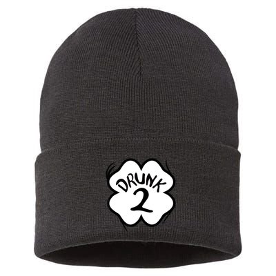 Drunk 2 St Pattys Day Green Tee Drinking Team Group Matching Sustainable Knit Beanie