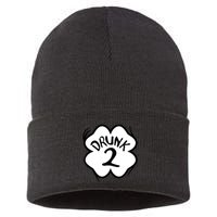 Drunk 2 St Pattys Day Green Tee Drinking Team Group Matching Sustainable Knit Beanie