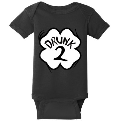 Drunk 2 St Pattys Day Green Tee Drinking Team Group Matching Baby Bodysuit
