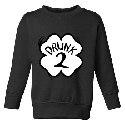 Drunk 2 St Pattys Day Green Tee Drinking Team Group Matching Toddler Sweatshirt