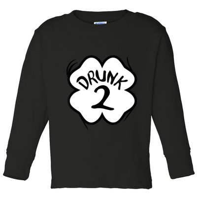 Drunk 2 St Pattys Day Green Tee Drinking Team Group Matching Toddler Long Sleeve Shirt