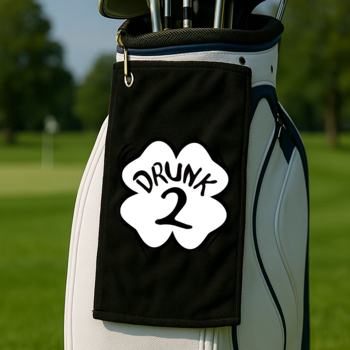 Drunk 2 St Pattys Day Green Tee Drinking Team Group Matching Golf Towel