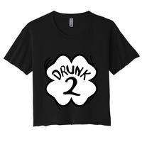 Drunk 2 St Pattys Day Green Tee Drinking Team Group Matching Crop Top