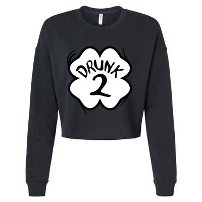 Drunk 2 St Pattys Day Green Tee Drinking Team Group Matching Cropped Pullover Crew