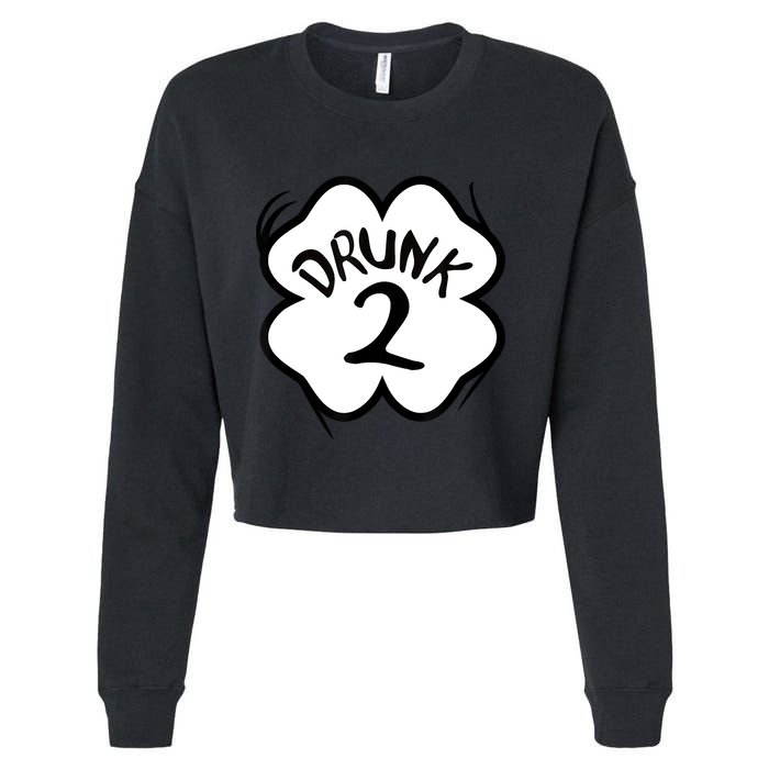 Drunk 2 St Pattys Day Green Tee Drinking Team Group Matching Cropped Pullover Crew