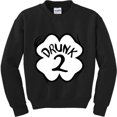 Drunk 2 St Pattys Day Green Tee Drinking Team Group Matching Kids Sweatshirt
