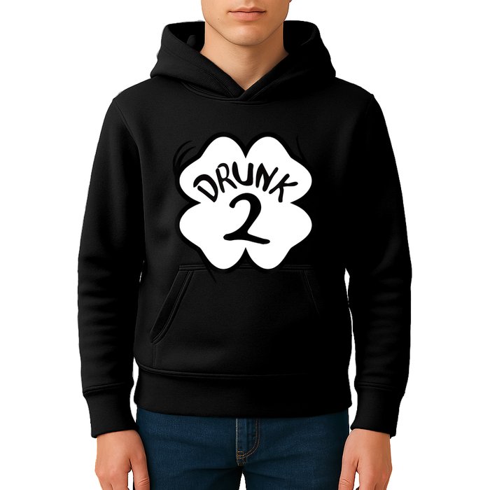 Drunk 2 St Pattys Day Green Tee Drinking Team Group Matching Kids Hoodie
