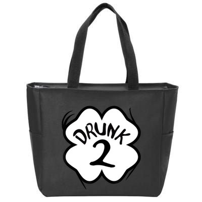 Drunk 2 St Pattys Day Green Tee Drinking Team Group Matching Zip Tote Bag