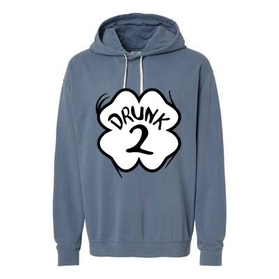 Drunk 2 St Pattys Day Green Tee Drinking Team Group Matching Garment-Dyed Fleece Hoodie