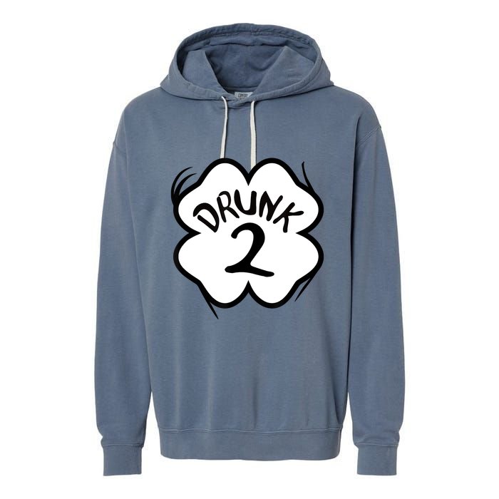 Drunk 2 St Pattys Day Green Tee Drinking Team Group Matching Garment-Dyed Fleece Hoodie