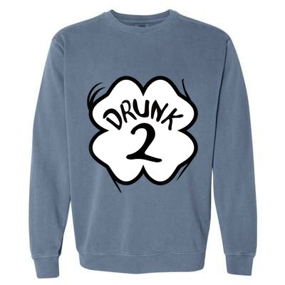 Drunk 2 St Pattys Day Green Tee Drinking Team Group Matching Garment-Dyed Sweatshirt
