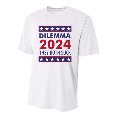 Dilemma 2024 They Both Suck Funny Sarcastic Us Election Youth Performance Sprint T-Shirt