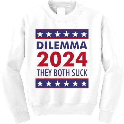 Dilemma 2024 They Both Suck Funny Sarcastic Us Election Kids Sweatshirt