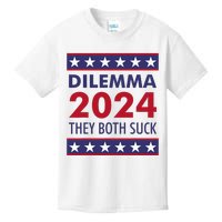 Dilemma 2024 They Both Suck Funny Sarcastic Us Election Kids T-Shirt