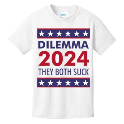 Dilemma 2024 They Both Suck Funny Sarcastic Us Election Kids T-Shirt