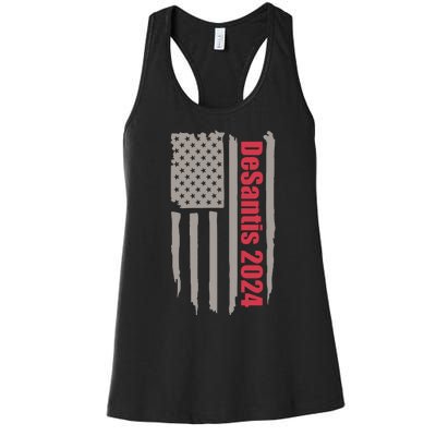 Desantis 2024 USA Flag Ron Desantis 2024 Election Desantis President 2024 Women's Racerback Tank