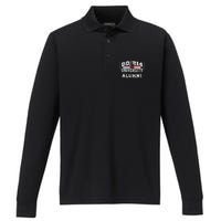 DD 214 University Alumni Military Vet Retired Veteran Flag Performance Long Sleeve Polo