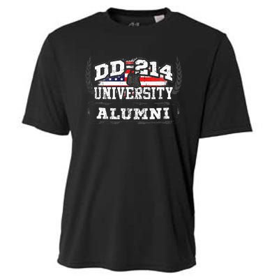 DD 214 University Alumni Military Vet Retired Veteran Flag Cooling Performance Crew T-Shirt