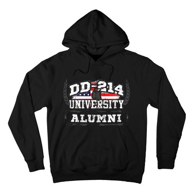 DD 214 University Alumni Military Vet Retired Veteran Flag Hoodie