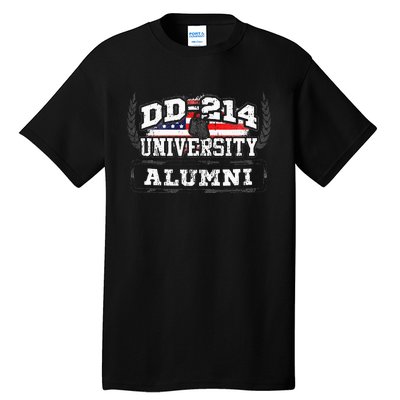 DD 214 University Alumni Military Vet Retired Veteran Flag Tall T-Shirt