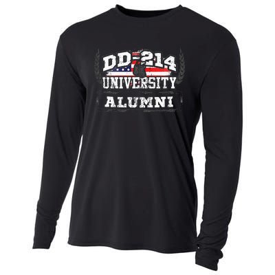 DD 214 University Alumni Military Vet Retired Veteran Flag Cooling Performance Long Sleeve Crew