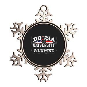 DD 214 University Alumni Military Vet Retired Veteran Flag Metallic Star Ornament