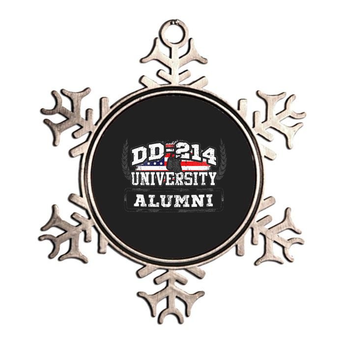 DD 214 University Alumni Military Vet Retired Veteran Flag Metallic Star Ornament