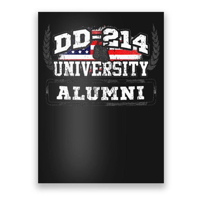 DD 214 University Alumni Military Vet Retired Veteran Flag Poster