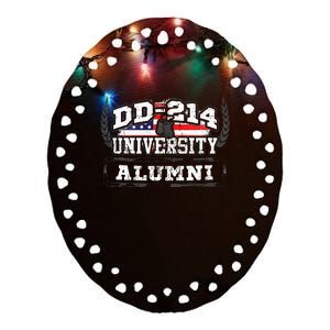 DD 214 University Alumni Military Vet Retired Veteran Flag Ceramic Oval Ornament